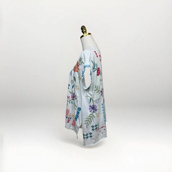 🌺 Johnny Was Katie Relaxed Drape Tee • Small • Embroidered • Worn 1X 🌺 - Picture 14 of 16